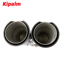 Load image into Gallery viewer, Universal Forged Dual Carbon Fiber BMW M Performance Style Y-Style 304 Stainless Steel Exhaust Muffler Pipe