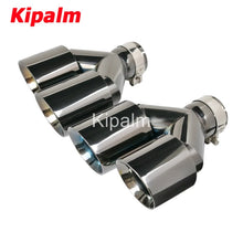 Load image into Gallery viewer, 1 Pair Dual Y Shape Universal Car Exhaust Muffler End Tips Black Stainless Steel Pipe Toyota BMW
