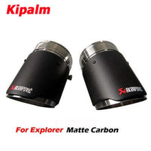Load image into Gallery viewer, 2PCS Carbon Fiber Pipe For Ford Explorer Kuga Escape Muffler Tips Car Exhaust Pipes AK Logo