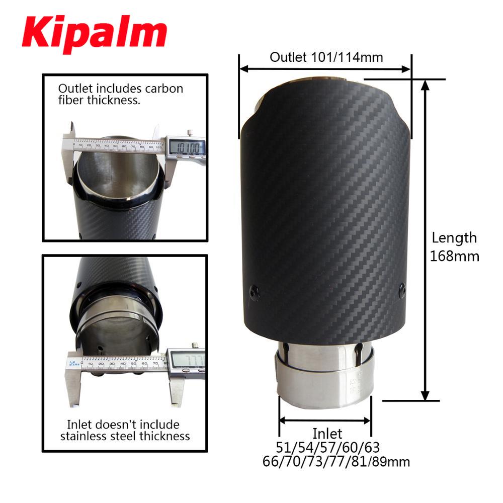 Car Universal Matte Carbon Fiber Exhaust Tip Akrapovic Exhaust Pipe Car Exhaust Muffler Tip End Pipe without logo
