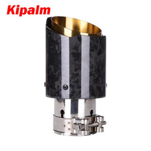 Load image into Gallery viewer, CARMON Forged Carbon Fiber Exhaust Pipe Muffler Tip with Gloden Stainless Steel for Accord BRV HRV CRV Odyssey