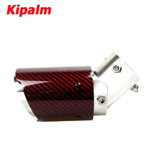 Load image into Gallery viewer, Car Universal No Logo Angle Adjustable Carbon Fibre Exhaust Tip Straight Edge Red Carbon Fiber Muffler Tip For Toyota Honda