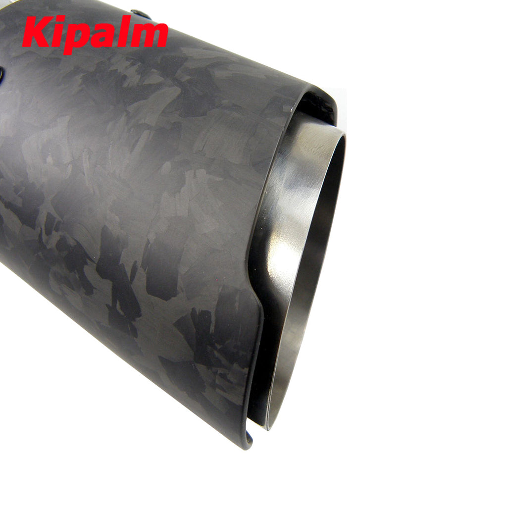 Car Universal Straight Cut Matte Forged Carbon Fiber Exhaust Muffler Tips for BMW AUDI GOLF MAZDA