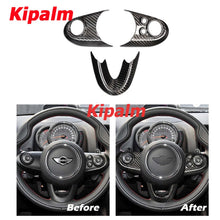 Load image into Gallery viewer, 3PCS for Mini F Series Clubman F54 F55 F56 Cabrio F57 Countryman F60 Carbon Fiber Steering Wheel Button Cover Kit