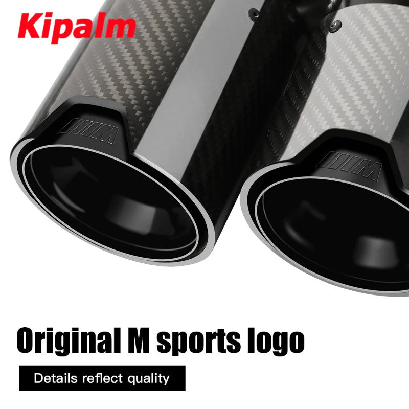 1 Pair Carbon Fiber M Performance Exhaust Pipe Mufflers for BMW 5 Series 525i 528i 530i G30 G38 2018-  with M Logo