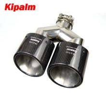 Load image into Gallery viewer, 1 PC Exhauts Dual pipe Carbon fiber Stainless steel Burnt Black Oval Exhaust Muffler tips