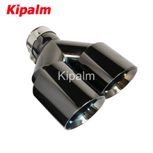 Load image into Gallery viewer, 1 Pair Dual Y Shape Universal Car Exhaust Muffler End Tips Black Stainless Steel Pipe Toyota BMW