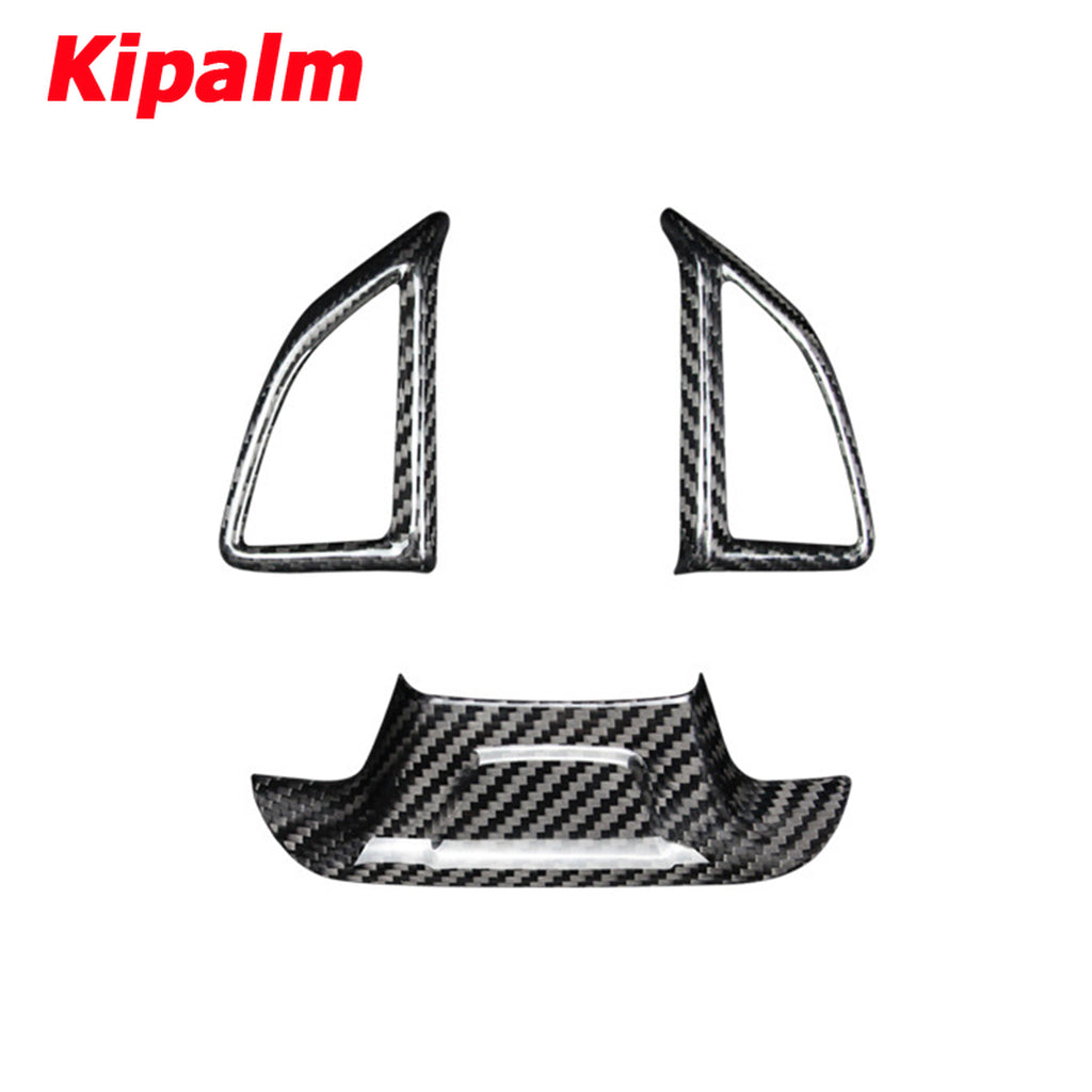 Dry Carbon Fiber Steering Wheel Button Decoration Cover Frame Sticker for Chevrolet Camaro 2016-2019