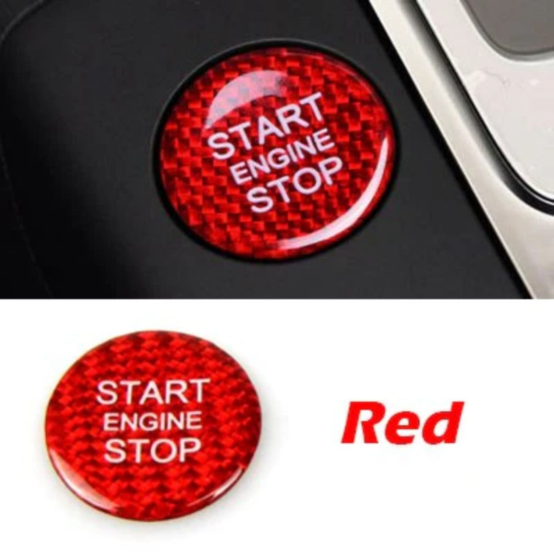 Real Carbon Fiber Engine Start Button Cover Stickers For Audi A4 A5 A6 C7 A7 Q3 Q5 Q7