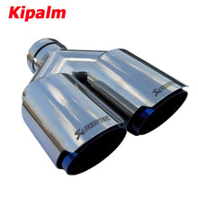 Load image into Gallery viewer, Car Universal Akrapovic Dual Burnt Blue Stainless Steel Exhaust Tip Double End Pipe for BMW BENZ VW Golf TOYOTA