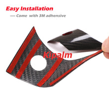 Load image into Gallery viewer, Real Carbon Fiber Steering Wheel Trim Sticker Cover for Tesla Model 3 Interior Modification 2017-2021