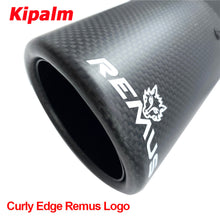 Load image into Gallery viewer, Car Universal Curly Edge Remus Sport Carbon Fiber Exhaust Muffler Tips Glossy Black Inner Pipe for BMW AUDI GOLF MAZDA