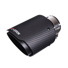 Load image into Gallery viewer, CARMON Twill Weave Matte Carbon Fiber Exhaust Pipe with black Stainless Steel Straight Edge Muffler Tip Tailpipe