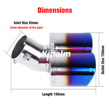 Load image into Gallery viewer, Twin Square Chrome Heavy Duty Exhaust Muffler Vehicle Modification Stainless Steel Exhaust Pipe