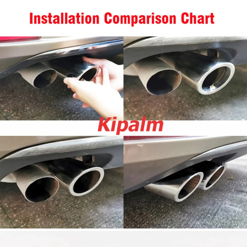 For BMW X1 F48 2016-2021 304 Stainless Steel Car Exhaust Pipe Outlet Decoration Silencer