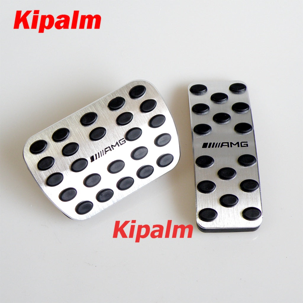 No Drill Gas Accelerator Brake Pedal Plate Pad for Mercedes Benz A B R ML GL GLS GLE GLA CLASS LHD AT AMG LOGO