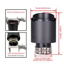 Load image into Gallery viewer, CARMON Twill Weave Matte Carbon Fiber Exhaust Pipe with black Stainless Steel Straight Edge Muffler Tip Tailpipe