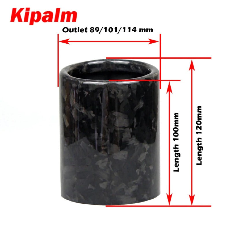 Kipalm Forged Carbon Fiber Akrapovic Authentic Cover Muffler Pipe Tip Cover Housing Car Universal Exhaust Case