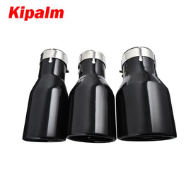 Universal Car Exhaust Pipe Tail Throat Stainless Steel Muffler Tips with Clamp Modification Parts Black Color