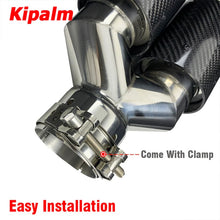 Load image into Gallery viewer, 1Pair Y Style Dual Universal Auto Exhaust Muffler Tips Carbon Fiber End Pipe for Buick Corolla Ford Golf with Remus Logo