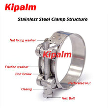 Load image into Gallery viewer, Kipalm Hose Clip Clamp Adjustable S304 Stainless Steel Size Range 17~112mm Heavy Duty Clamps