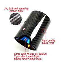 Load image into Gallery viewer, Kipalm 4PCS M Logo BMW M4 (F82/F83) 2014-2020 Carbon Fiber Exhaust Tip Muffler Pipe