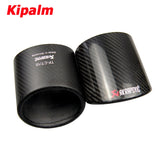 Car Universal Oval Slanted Exhaust Tip Carbon Fiber Cover Exhaust Muffler Pipe Tip Case Exhaust Tip Housing AK Logo