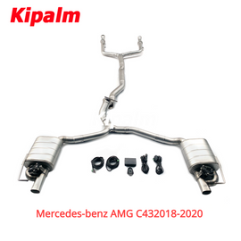 1 Set Mercedes-benz Muffler AMG W205 C205 C43 4 Doors 2018-2020 3.0T with Valve Exhaust Catback