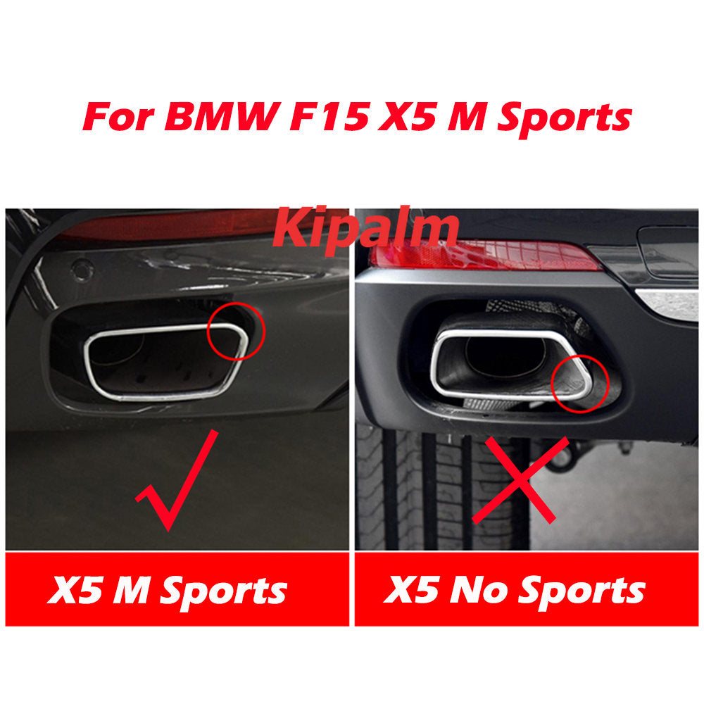1 Pair Exhaust Muffler Tip Black Cover Trim for BMW X5 M Sports F15 2014-2018