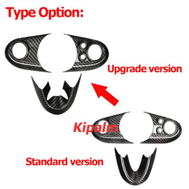 3PCS for Mini F Series Clubman F54 F55 F56 Cabrio F57 Countryman F60 Carbon Fiber Steering Wheel Button Cover Kit