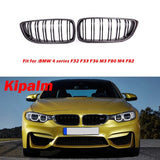 Carbon Fiber Front Grill for BMW 4 Series F32 F33 F36 M3 F80 M4 F82 with Dual Slat Line