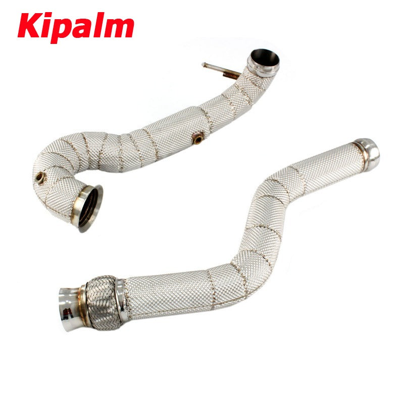 1PC 304 Stainless Steel Downpipe for Mercedes-benz A45 AMG 2.0T 2014-2018 Modify Exhaust System With Heat Shield