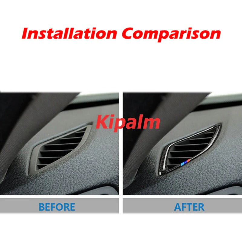 Car Modification Accessories Stickers Carbon Fiber Air Vent Outlet Frame for BMW New 5 Series 2018