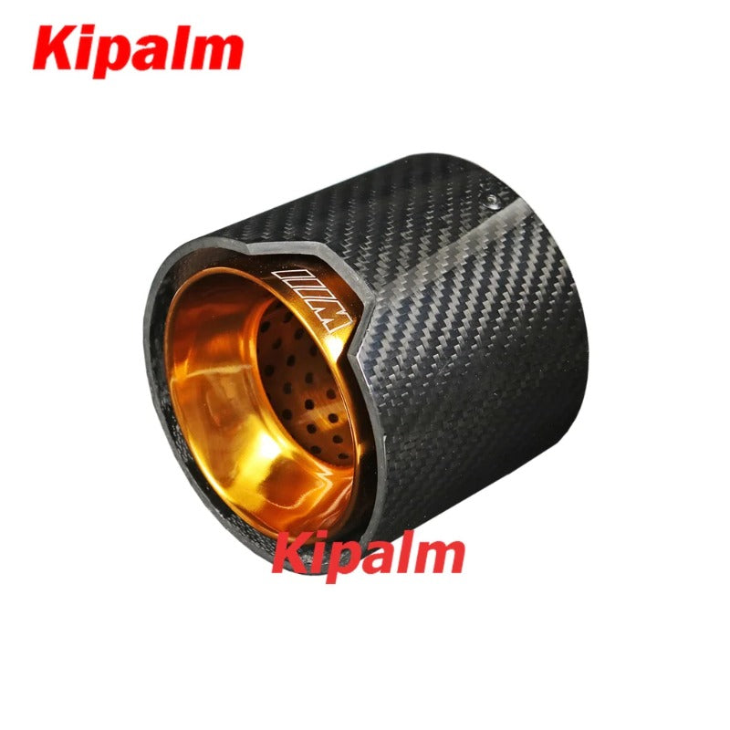 4pcs BMW M3 G80 M4 G82 G83 Golden Stainless Steel Glossy Finish Carbon Fiber Exhaut Tip Pipe Tail Ends