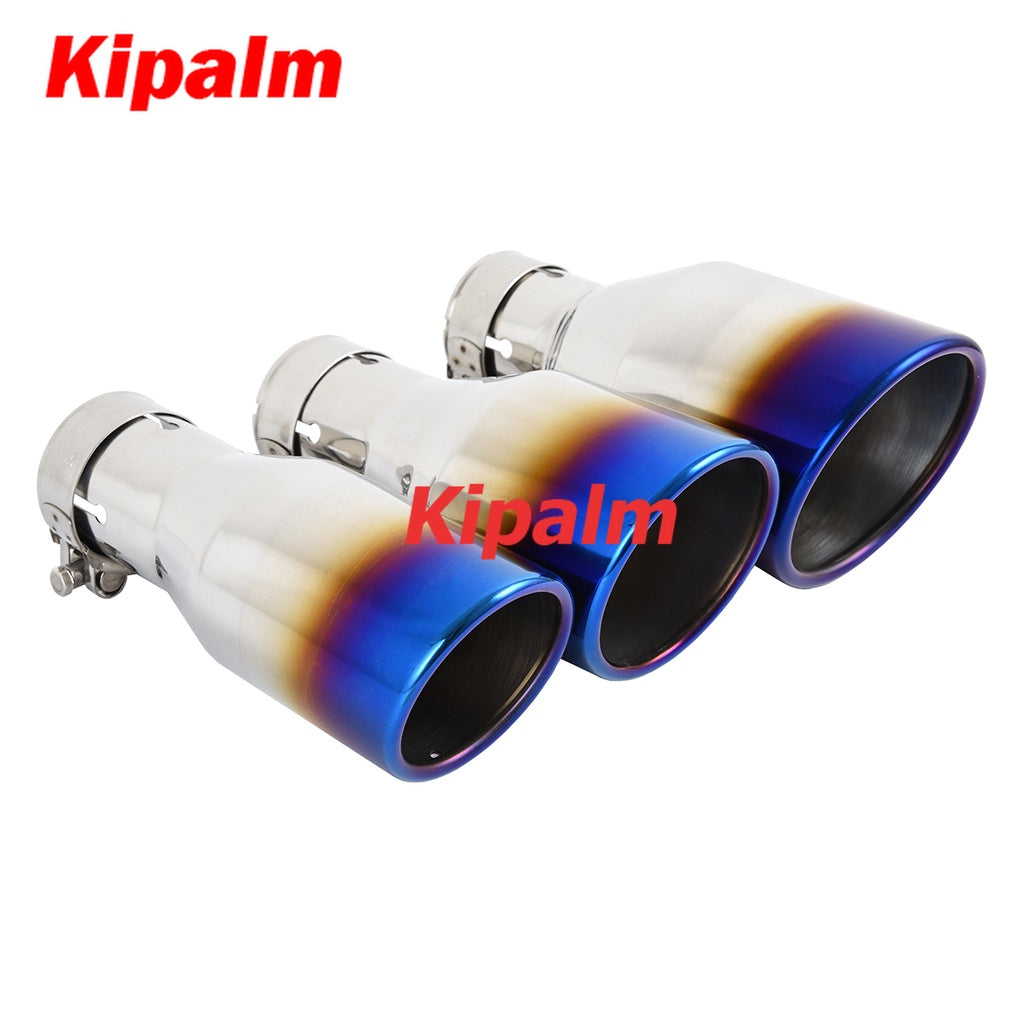1PC Stainless Steel Slanted Cut Tailpipe Universal Burnt Blue Black Silver Exhaust Pipe Muffler Tips