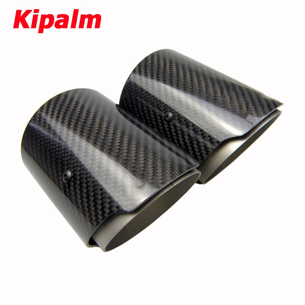 2 Pieces Carbon Fiber Exhaut tips for BMW F87 M2 F80 M3 F82 F83 M4 Universal Tail Pipe Tip AK LOGO