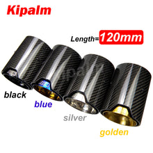 Load image into Gallery viewer, Universal M LOGO Carbon Fiber Exhaust Tips for M Performance Exhaust Pipe for BMW Muffler Tail Pipe 120mm Length M3 M4 M5