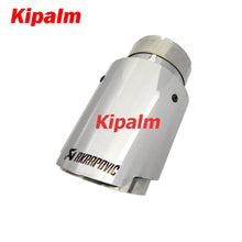 Load image into Gallery viewer, 1pcs Civic 8 Hollow AK Logo Slanted Cutting Edge Sliver Stainless Steel Exhaust Tip Tail End Pipe Muffler Tips Accord 8