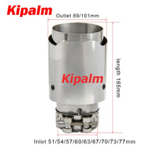 Load image into Gallery viewer, 1pcs Civic 8 Hollow AK Logo Slanted Cutting Edge Sliver Stainless Steel Exhaust Tip Tail End Pipe Muffler Tips Accord 8