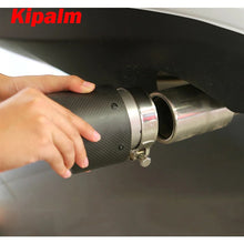 Load image into Gallery viewer, 1PC Black Universal AK Logo Carbon Fiber Exhaust Muffler Tip for MAZAD CX-5 GOLF Exhaust Tips Free Shipping