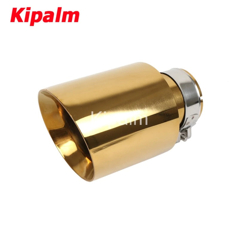 Customized Logo Double Wall Car Tail Pipe Stainless Steel Golden Exhaust Tip