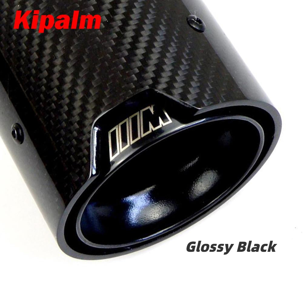 1PCS Universal M LOGO Carbon Fiber Exhaust Tips for M Performance Exhaust Pipe for BMW Muffler Tail Pipe 90mm Length