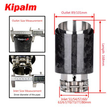 Load image into Gallery viewer, Kipalm Forged Carbon Fiber Exhaust Pipe Muffler Tip with 304 Stainless Steel for Camry Corolla Yaris Hilux Vios Rush Innova Fortuner Avanza