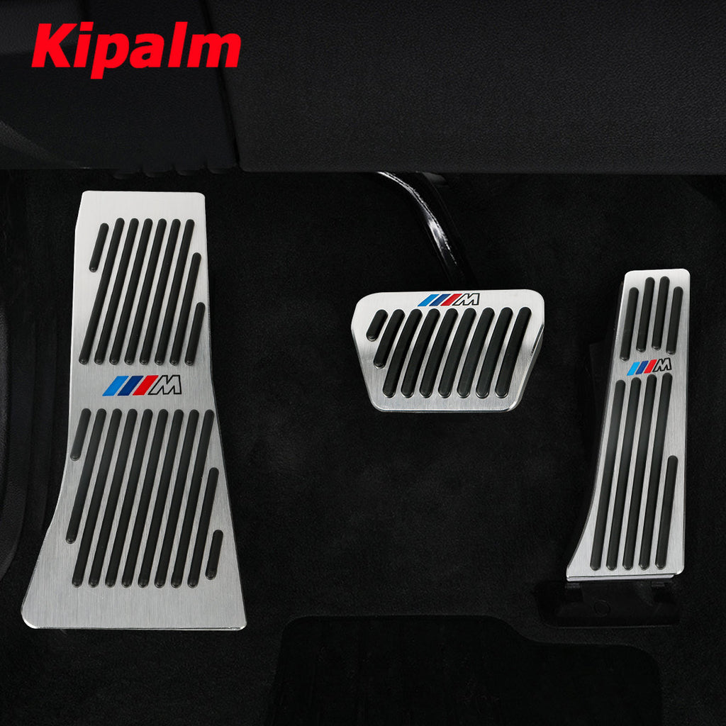 No Drill Gas Brake Footrest Pedal Plate Pad For BMW X5 X6 Series E70 E71 E72 F15 AT Aluminum alloy gas brake pedal LHD AT With M