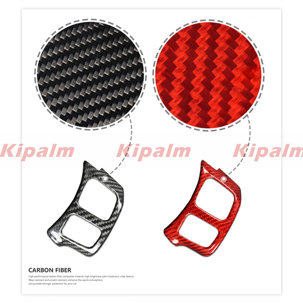 2pcs Stick-on Real Carbon Fiber Steering Wheel Button Frame for Lexus NX IS RC