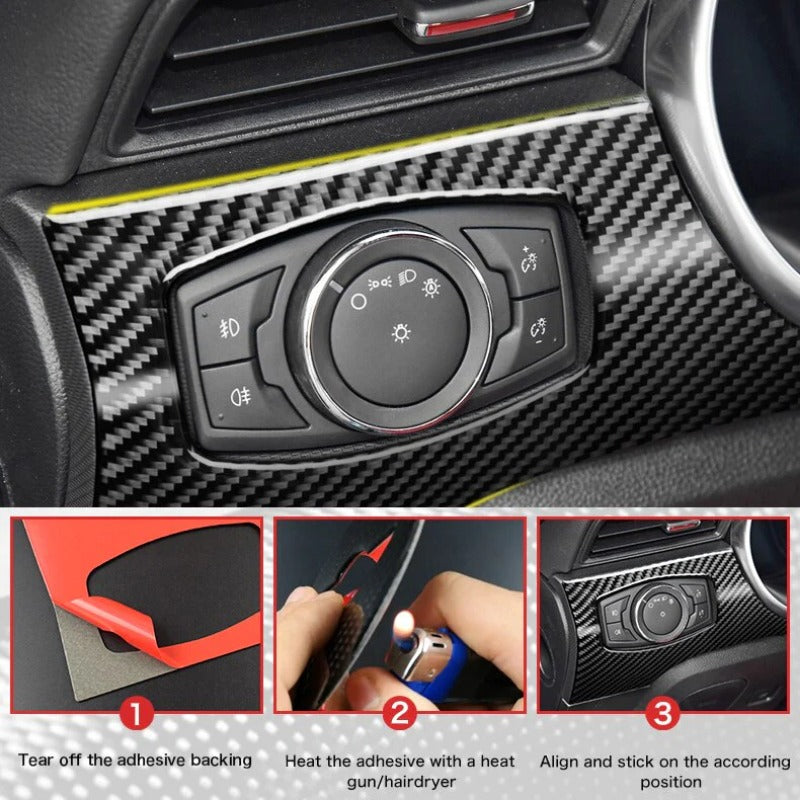 Kipalm Ford Mustang 2015 2016 2017 2018 2019 Carbon Fiber Car Dashboard Instrument Panel Sticker Interior Trim