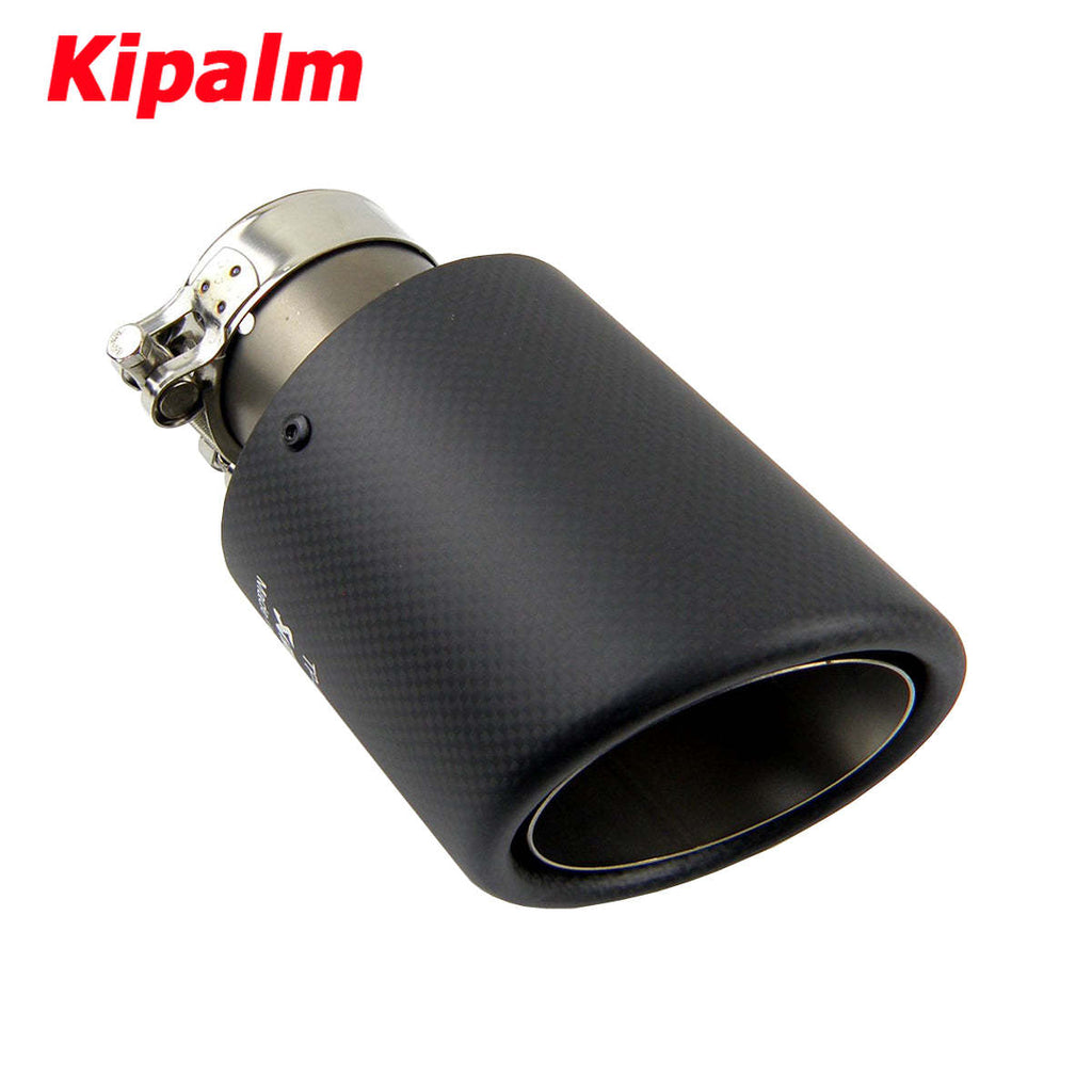 1PCS Akrapovic Curly Matte Car Universal Carbon Fiber Exhaust Tip Muffler Pipe For BMW BENZ AUDI VW