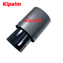 Car Universal Curly Edge Remus Sport Carbon Fiber Exhaust Muffler Tips Glossy Black Inner Pipe for BMW AUDI GOLF MAZDA