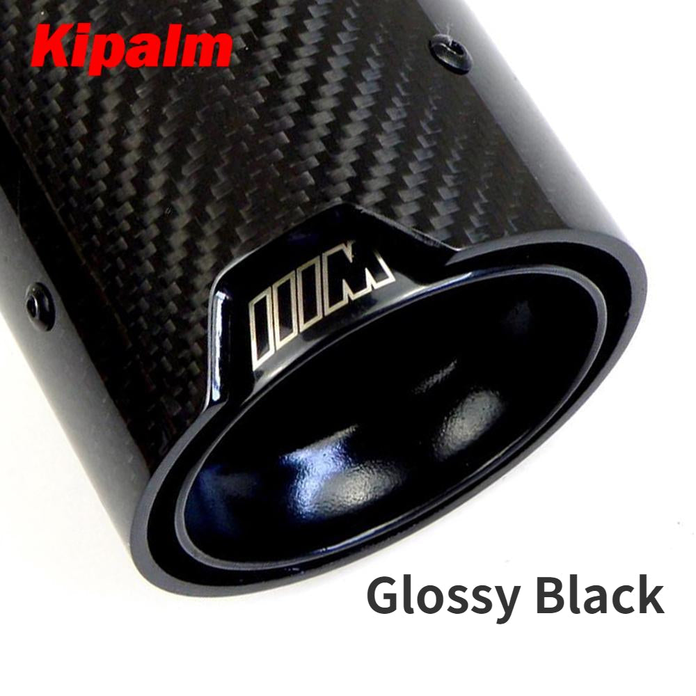 Universal M LOGO Carbon Fiber Exhaust Tips for M Performance Exhaust Pipe for BMW Muffler Tail Pipe 120mm Length M3 M4 M5