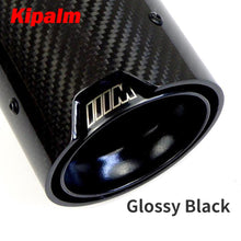 Load image into Gallery viewer, Universal M LOGO Carbon Fiber Exhaust Tips for M Performance Exhaust Pipe for BMW Muffler Tail Pipe 120mm Length M3 M4 M5